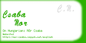 csaba mor business card