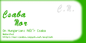 csaba mor business card